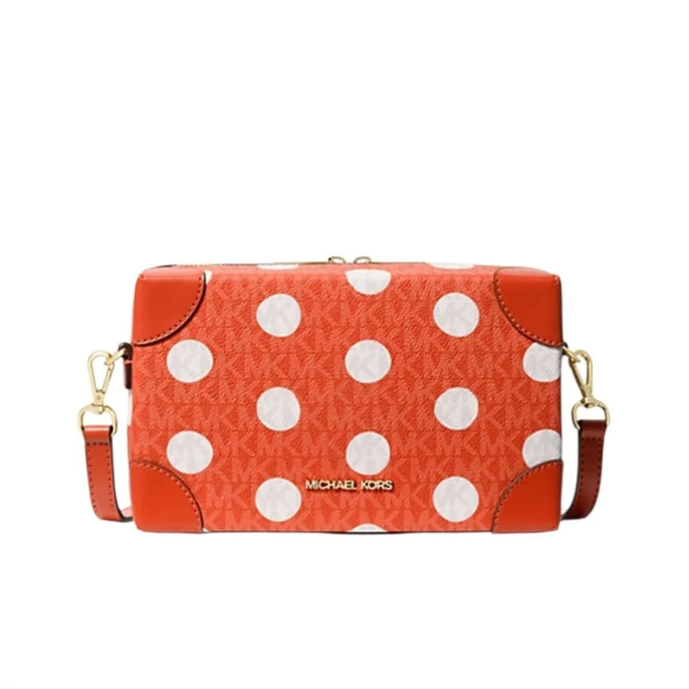 Michael Kors Jeanie Polk Dot Signature Logo Trunk Crossbody Bag